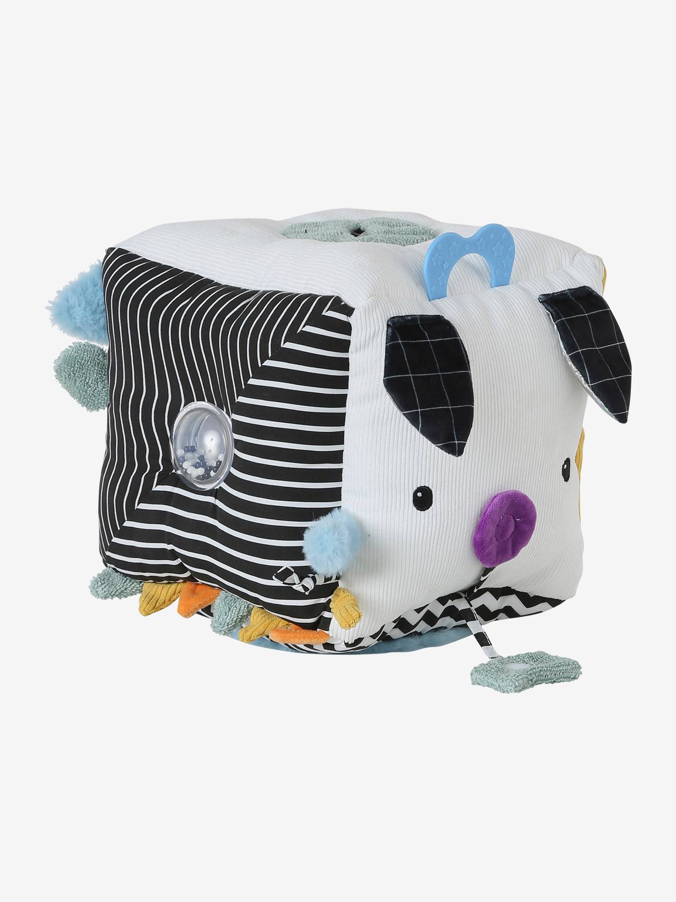 Grand cube d'activités en tissu éveil & sensoriel multicolore