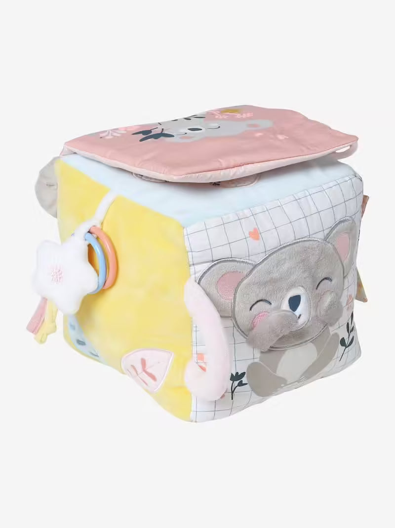 Grand cube d’activités en tissu KOALA rose - Vertbaudet