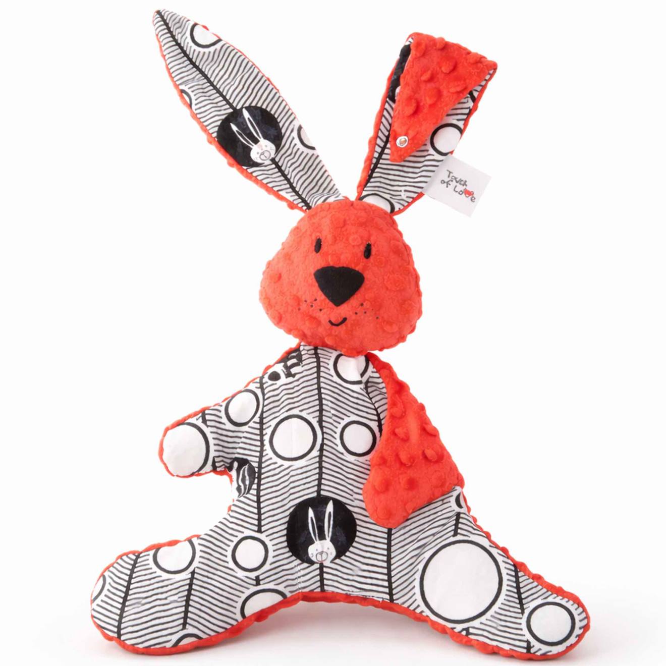 Grand doudou lapin en bambou rouge