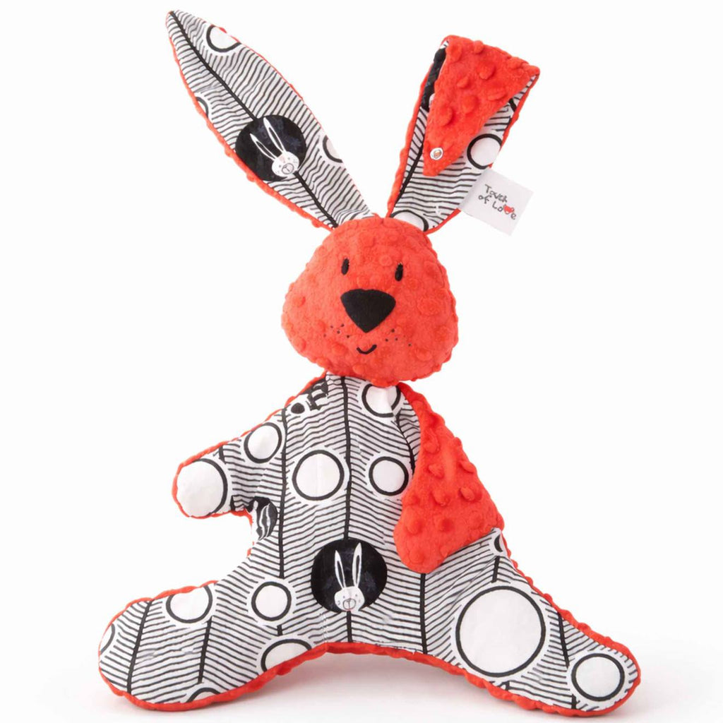 Grand doudou lapin en bambou rouge