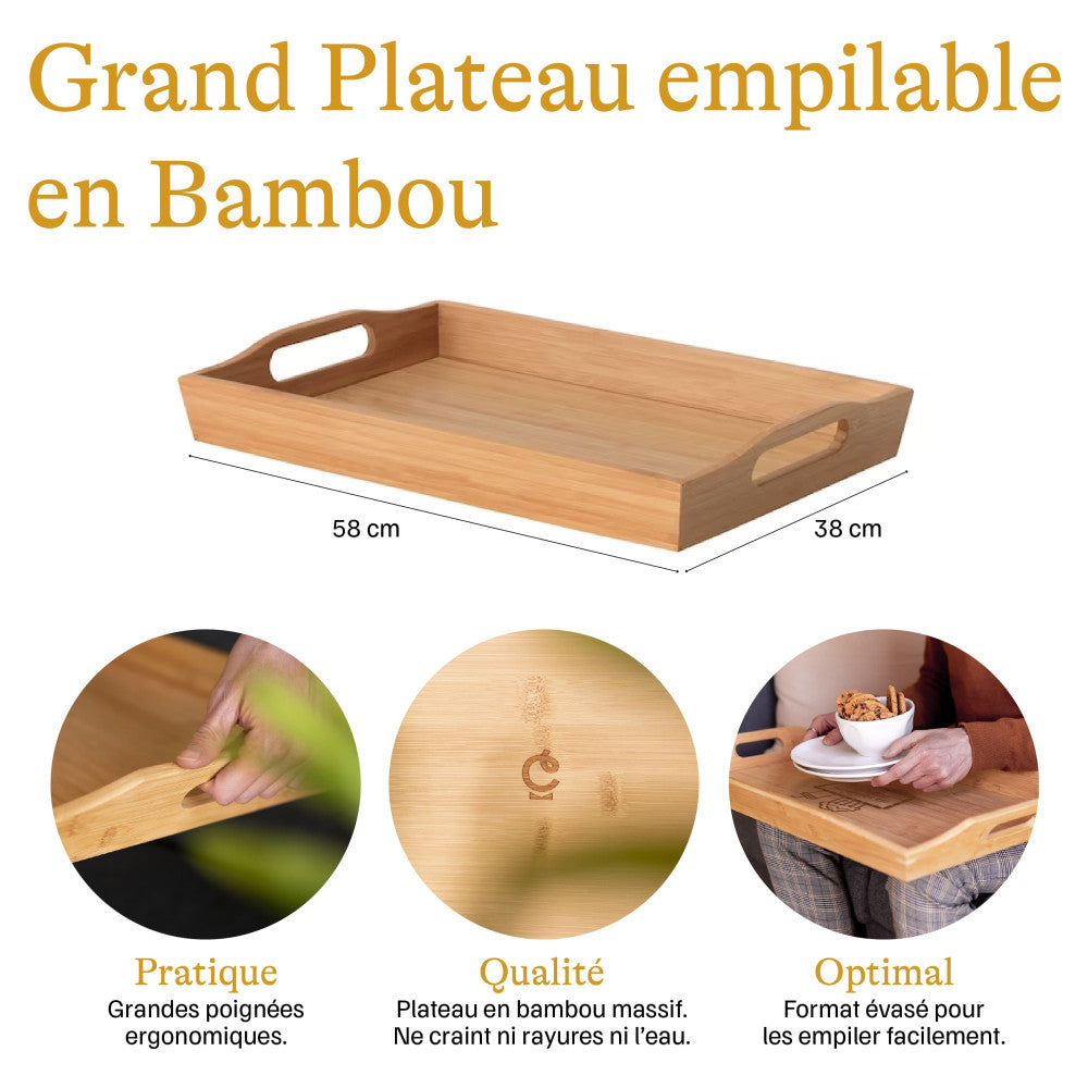 Grand Plateau Empilable Amoureux à Personnaliser - Plateau Personnalisé