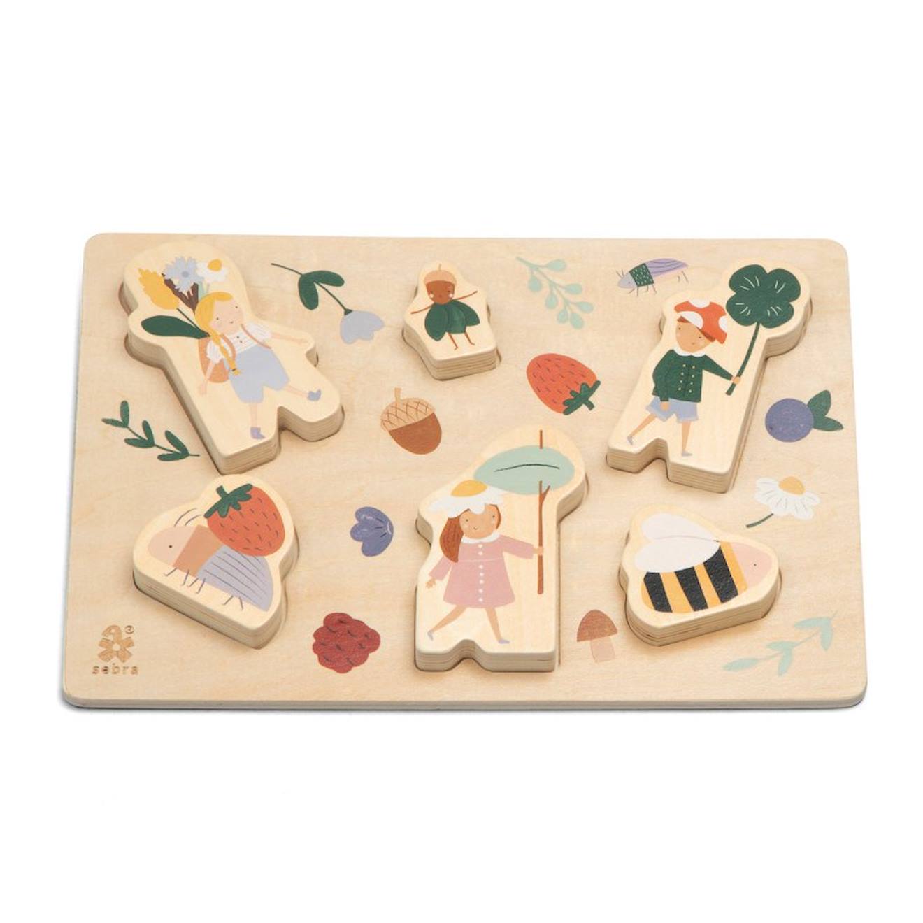 Grand puzzle en bois pixie land en plywood multicolore
