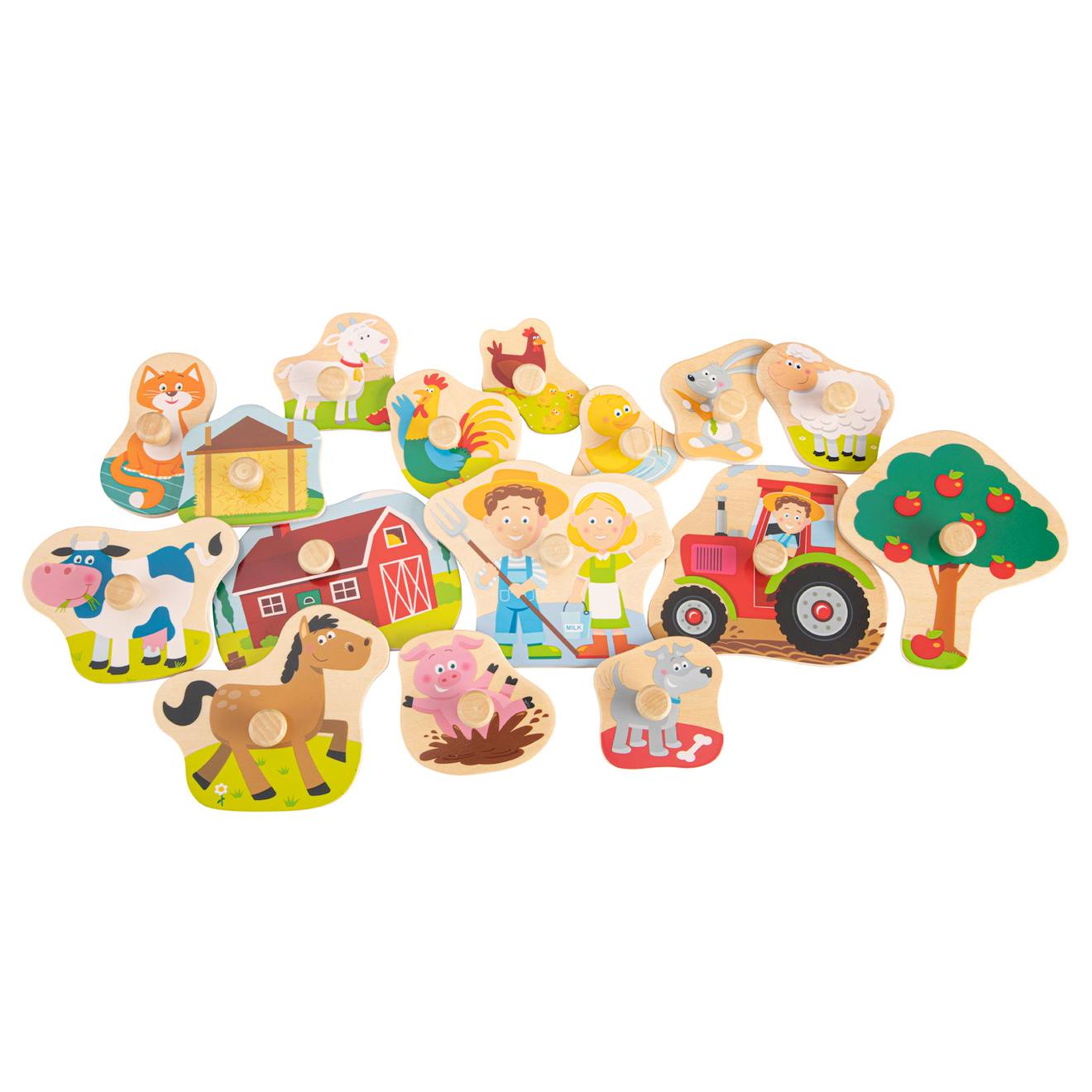 Grand puzzle ferme 16 pièces beige
