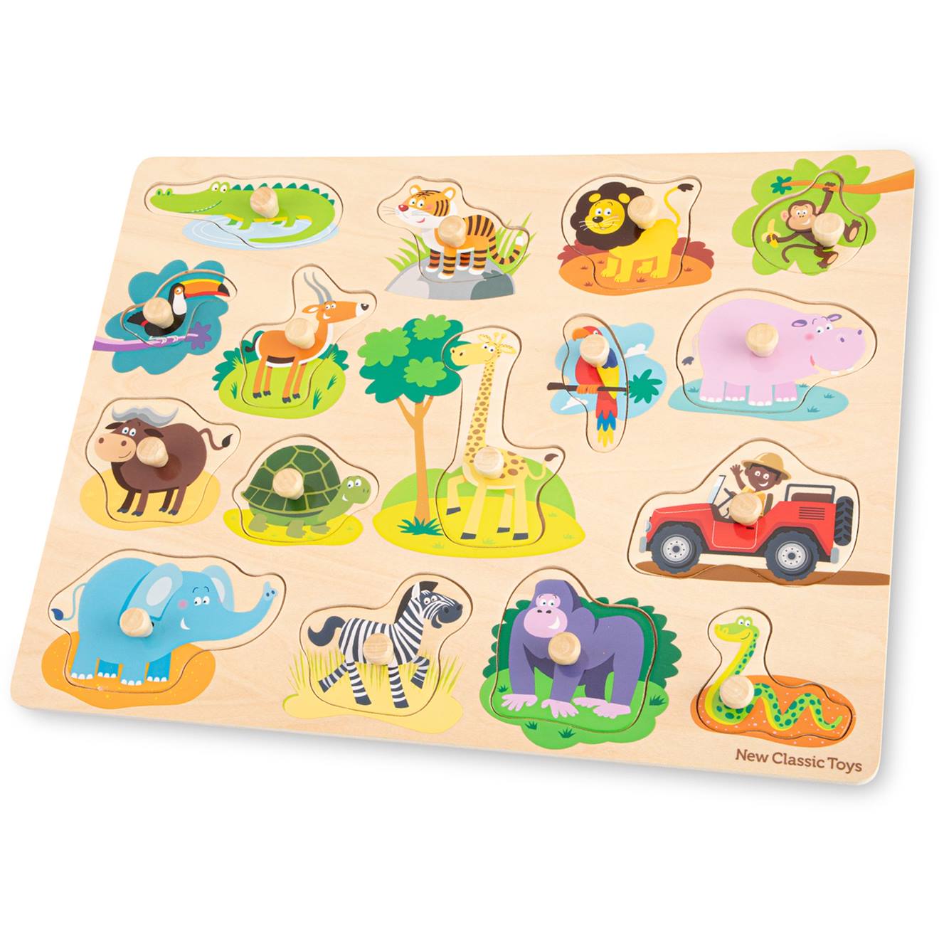 Grand puzzle safari 16 pièces beige