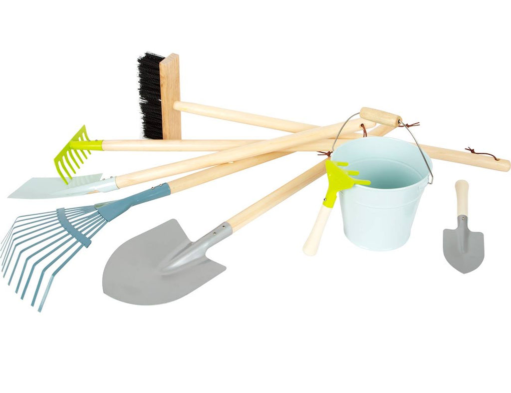 Grand set d'outils de jardin beige