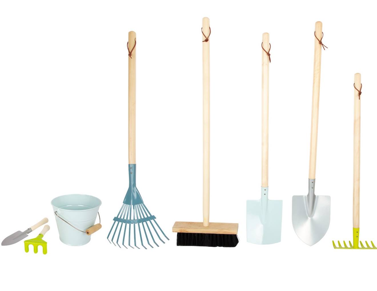 Grand set d'outils de jardin beige