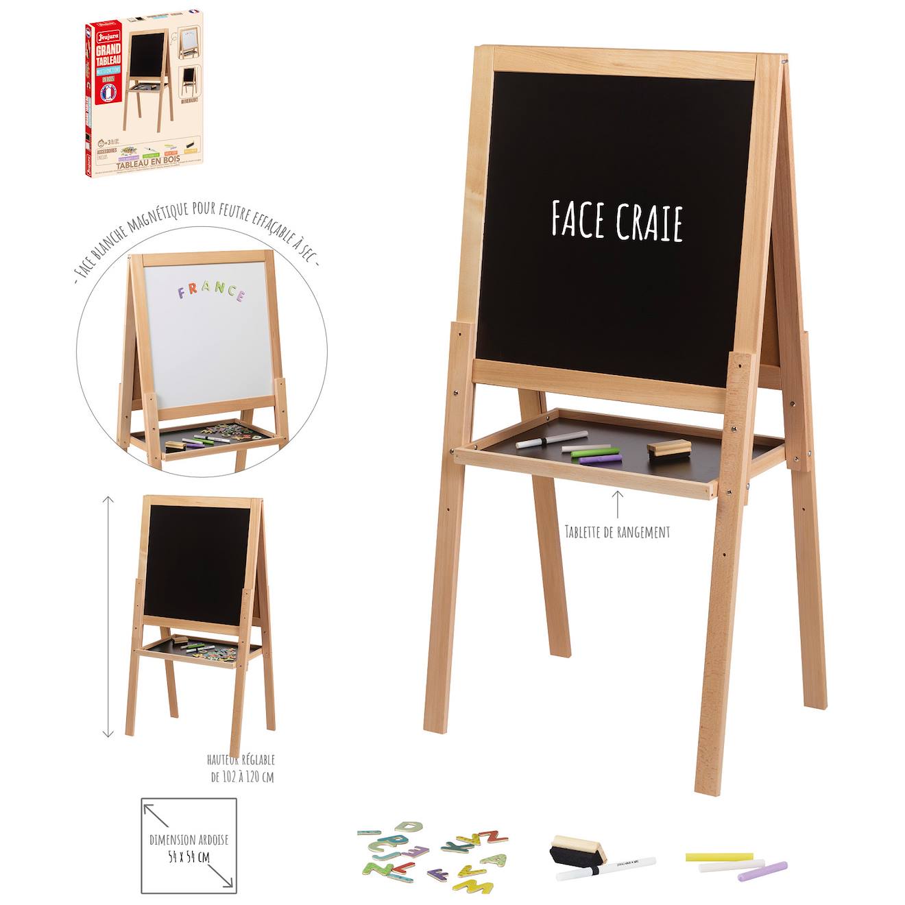 Grand tableau multifonctions en bois beige