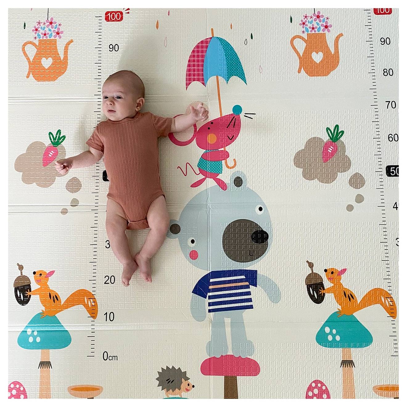 Grand tapis d'éveil réversible circuit petites voitures / ani