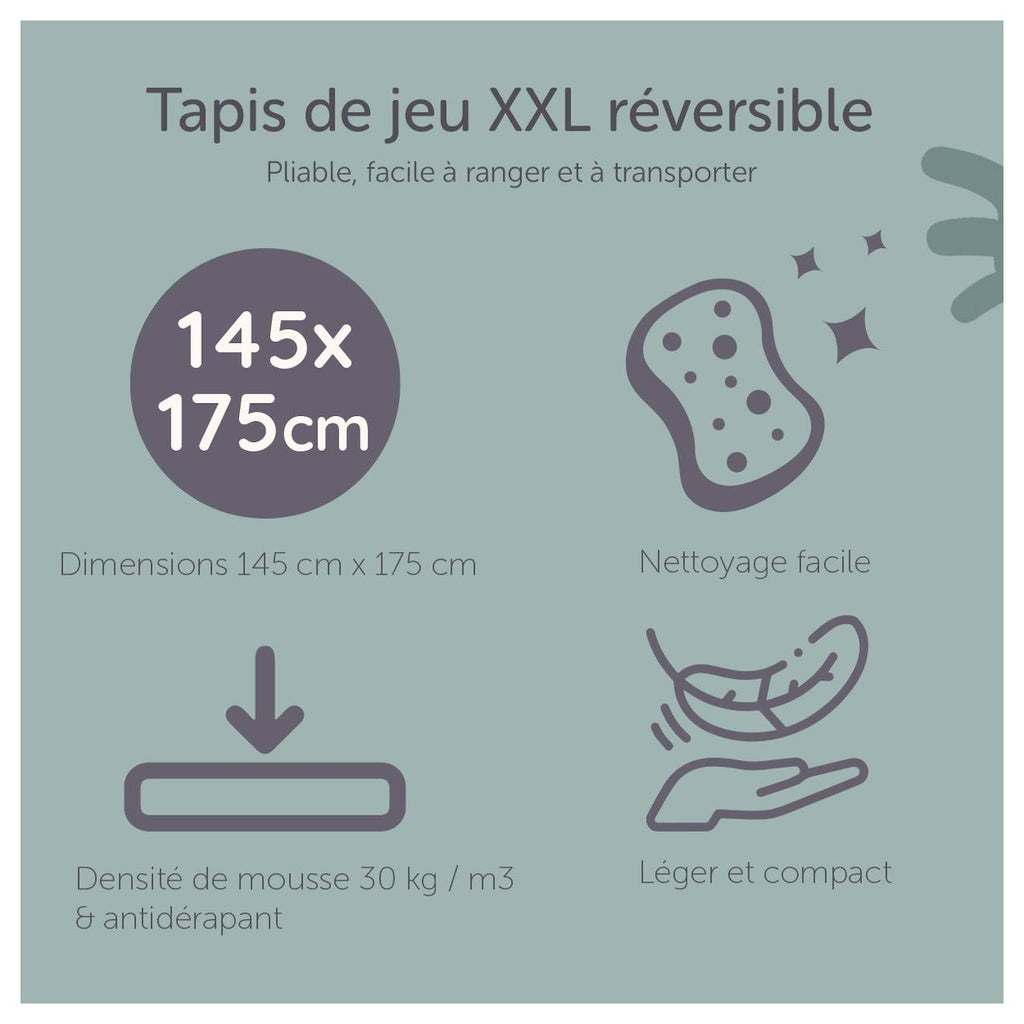 Grand tapis d'éveil réversible circuit petites voitures / ani