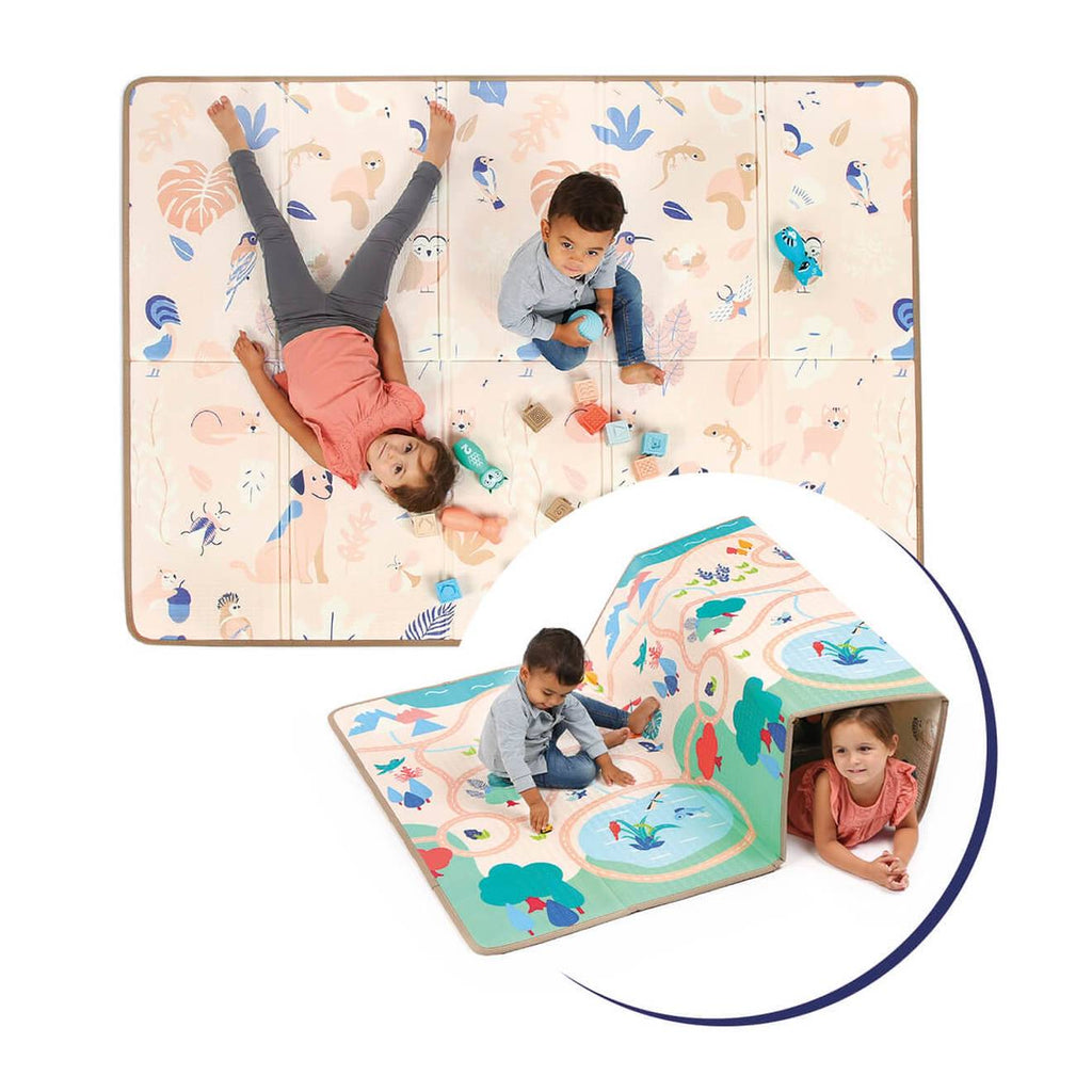 Grand tapis pliable réversible - beige