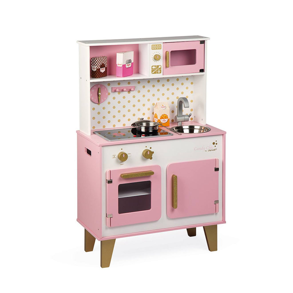 Grande cuisine en bois candy chic rose / blanc