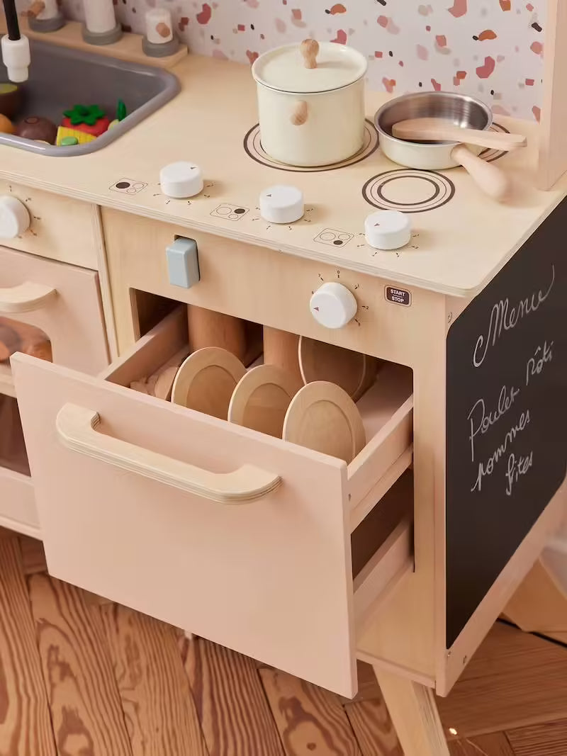 Grande cuisine pour enfant en bois équipée - Vertbaudet