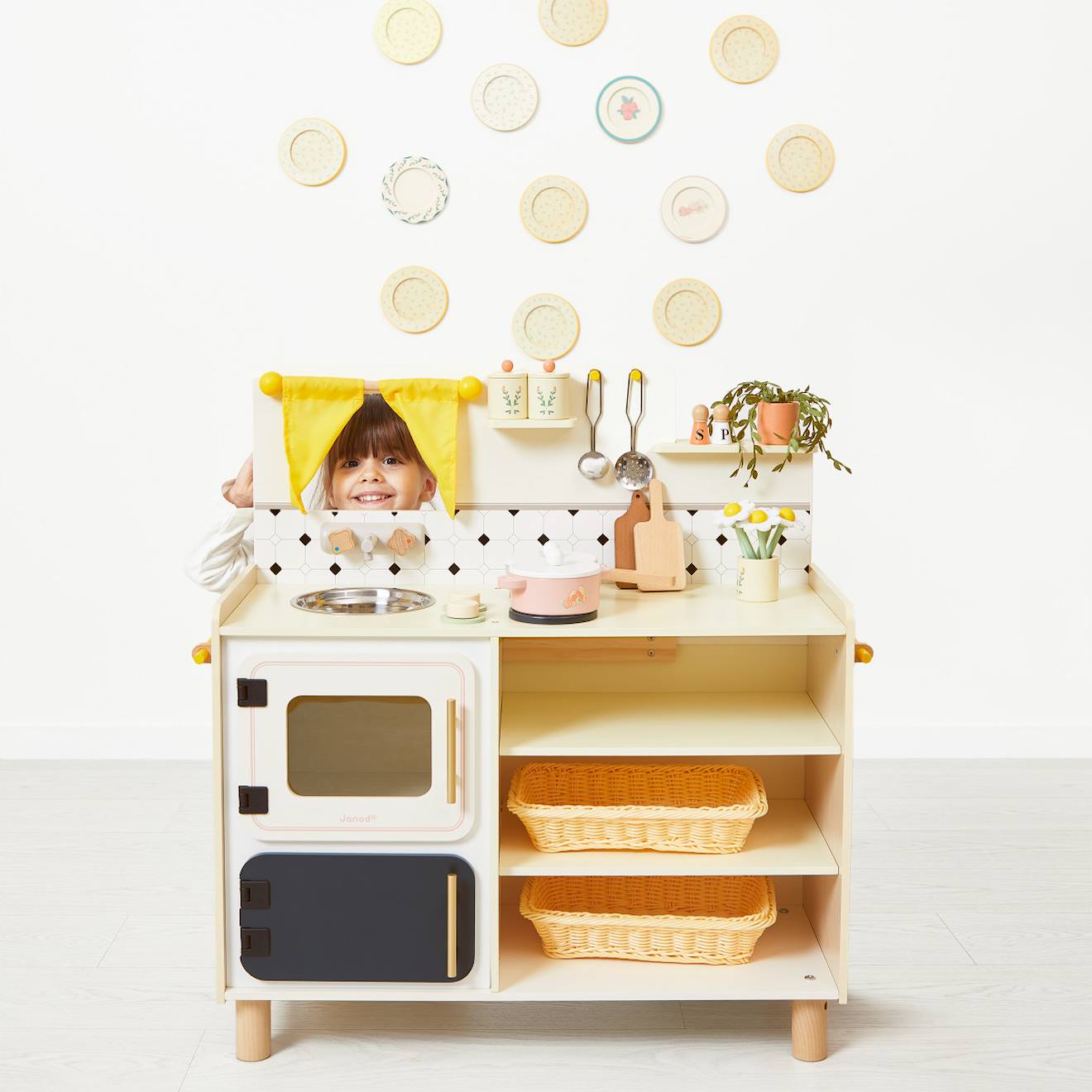 Grande cuisine en bois FSC - mamie soleil multicolore