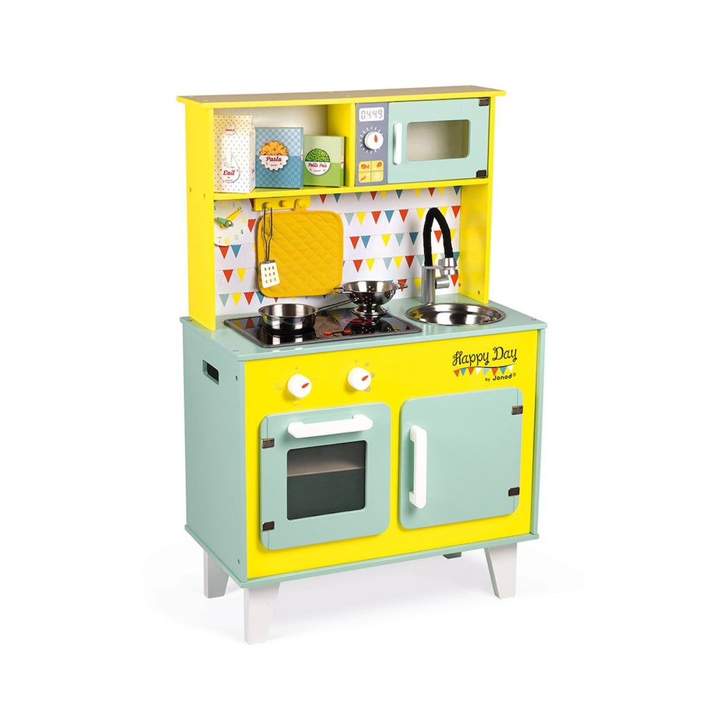 Grande cuisine en bois happy days bleu / jaune
