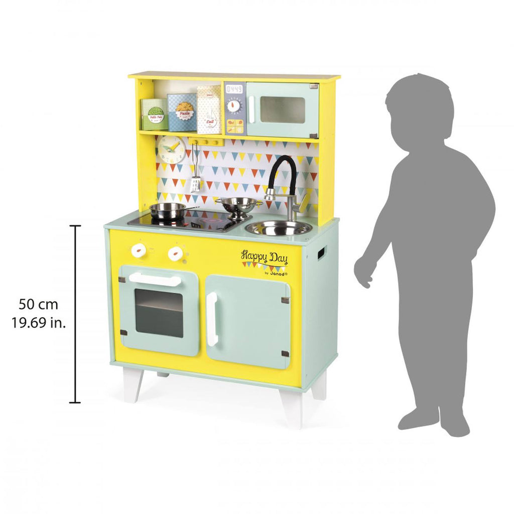 Grande cuisine en bois happy days bleu / jaune