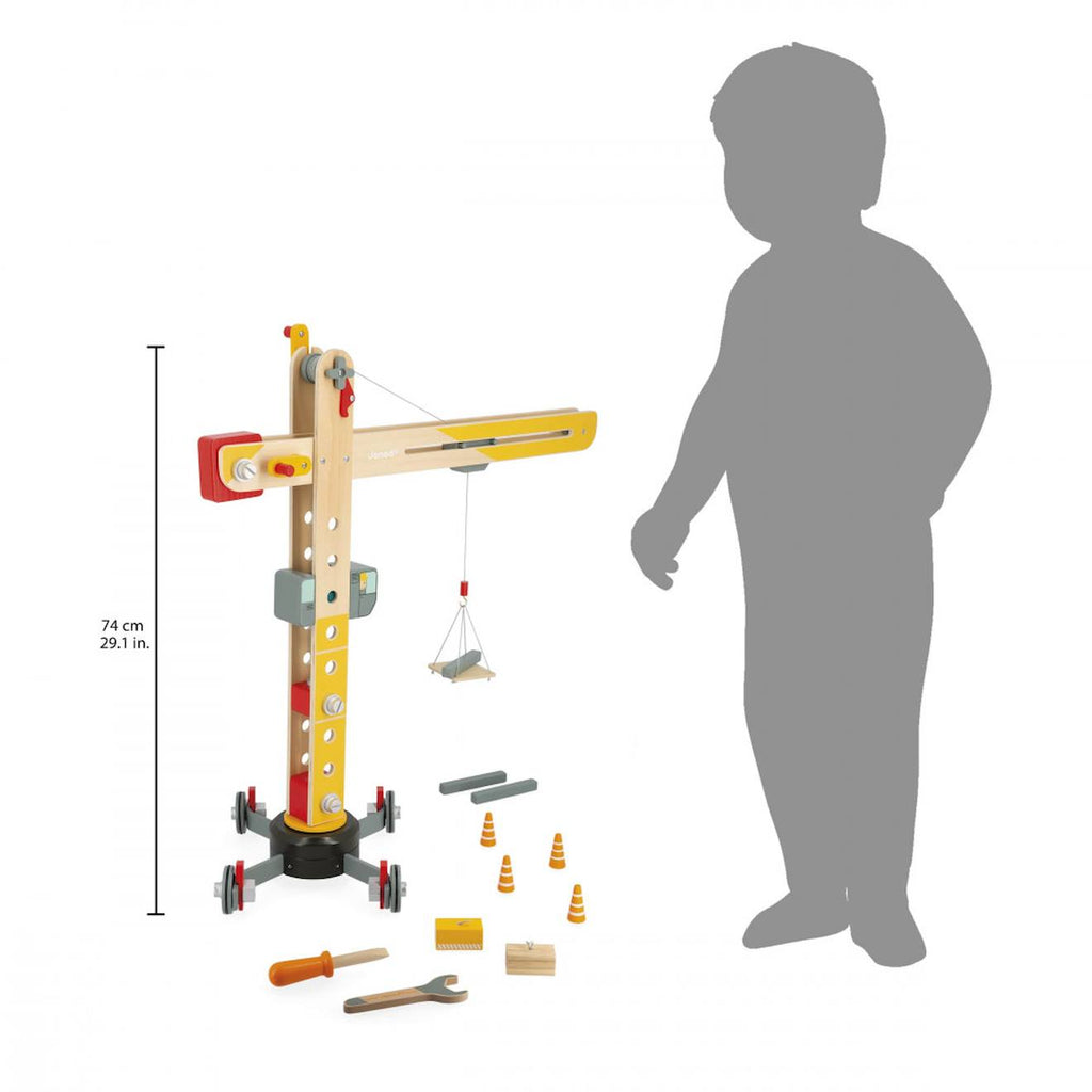 Grande grue en bois FSC jaune