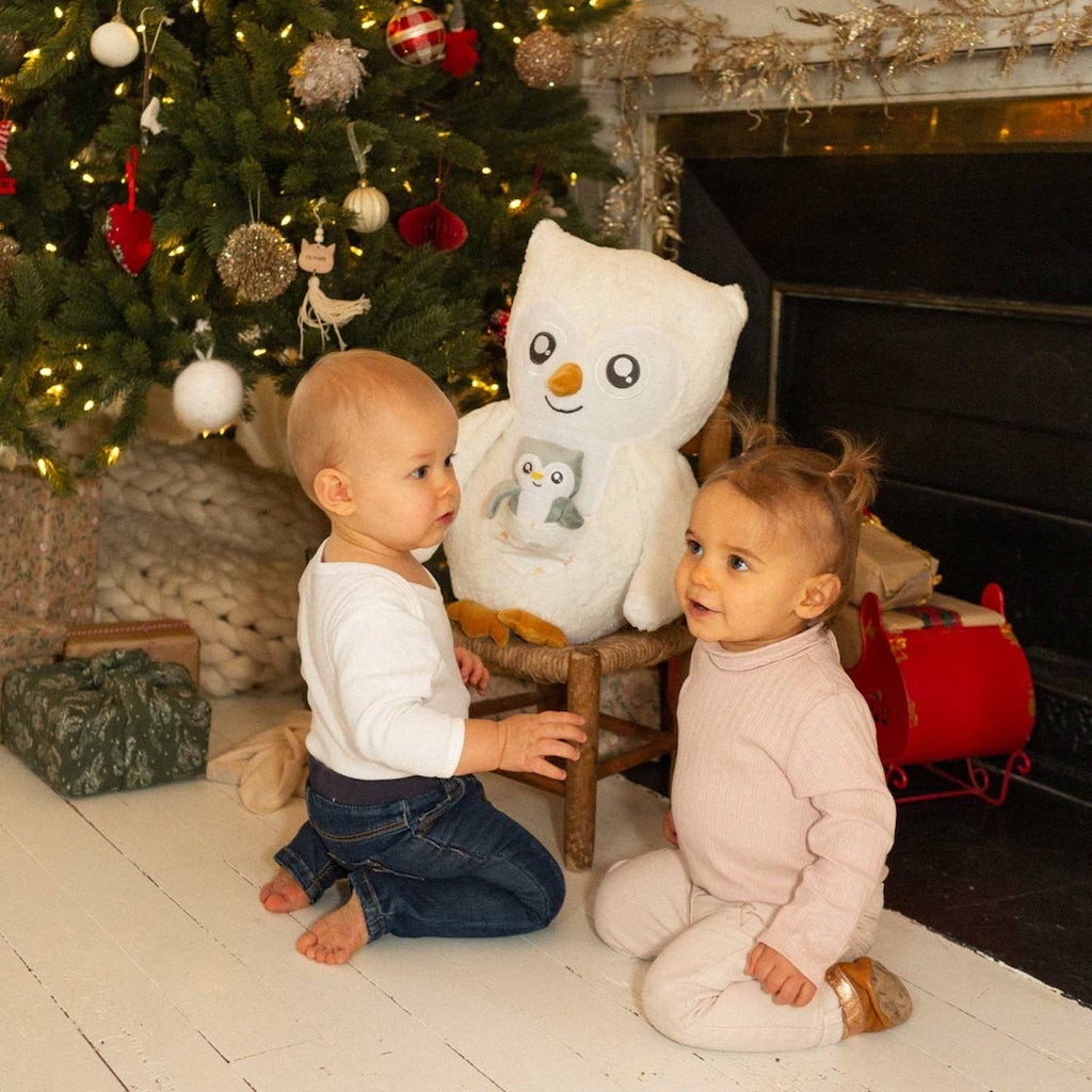 Grande peluche chouette blanc
