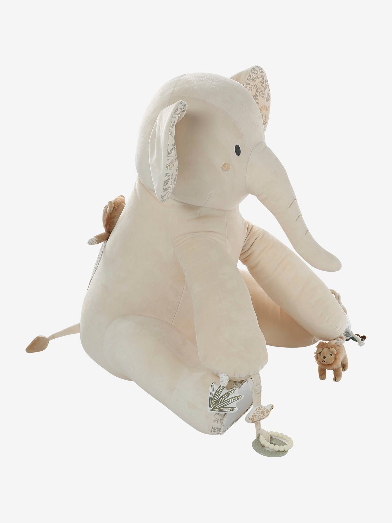 Grande peluche éléphant d'activités babylon beige