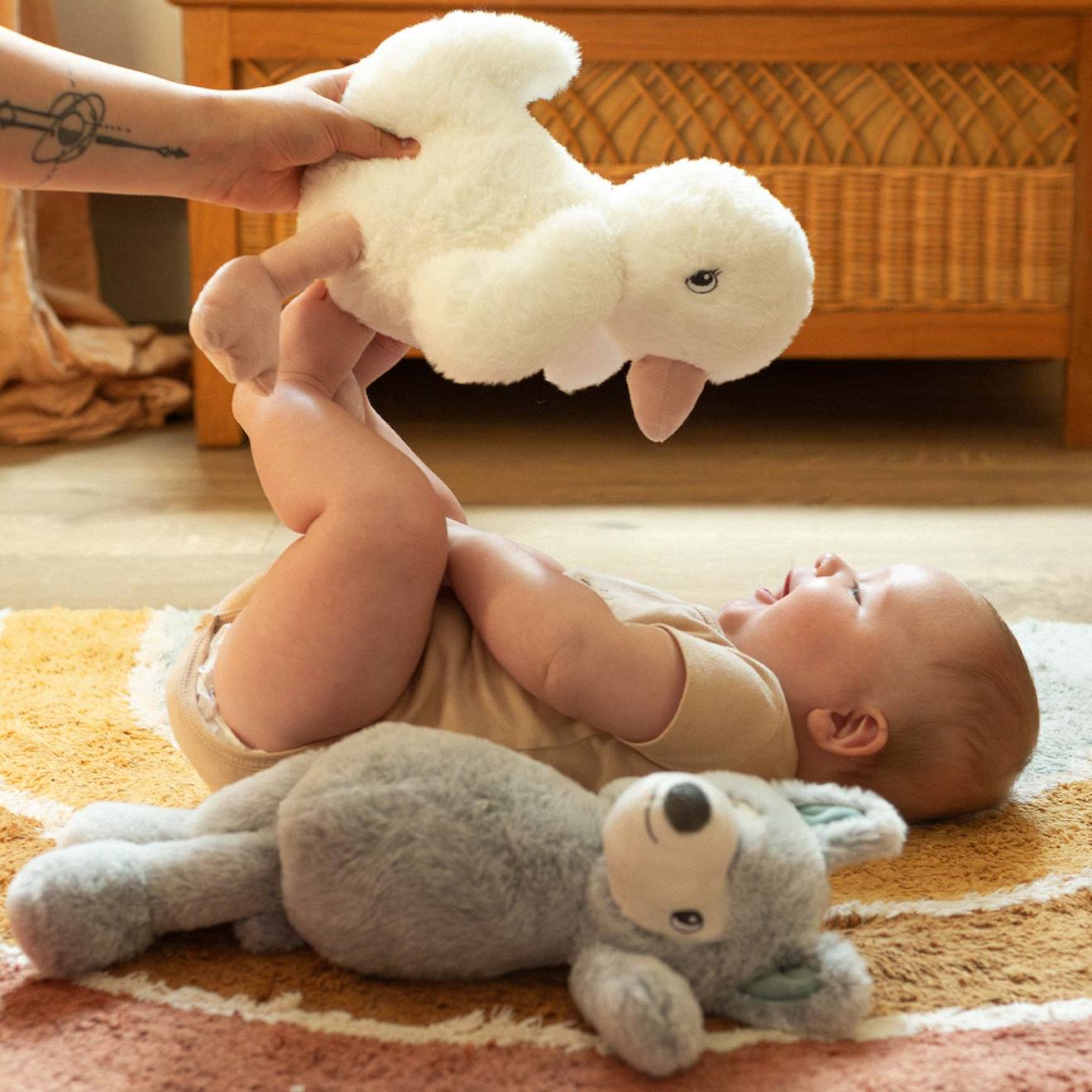 Grande peluche toute douce - loup gris