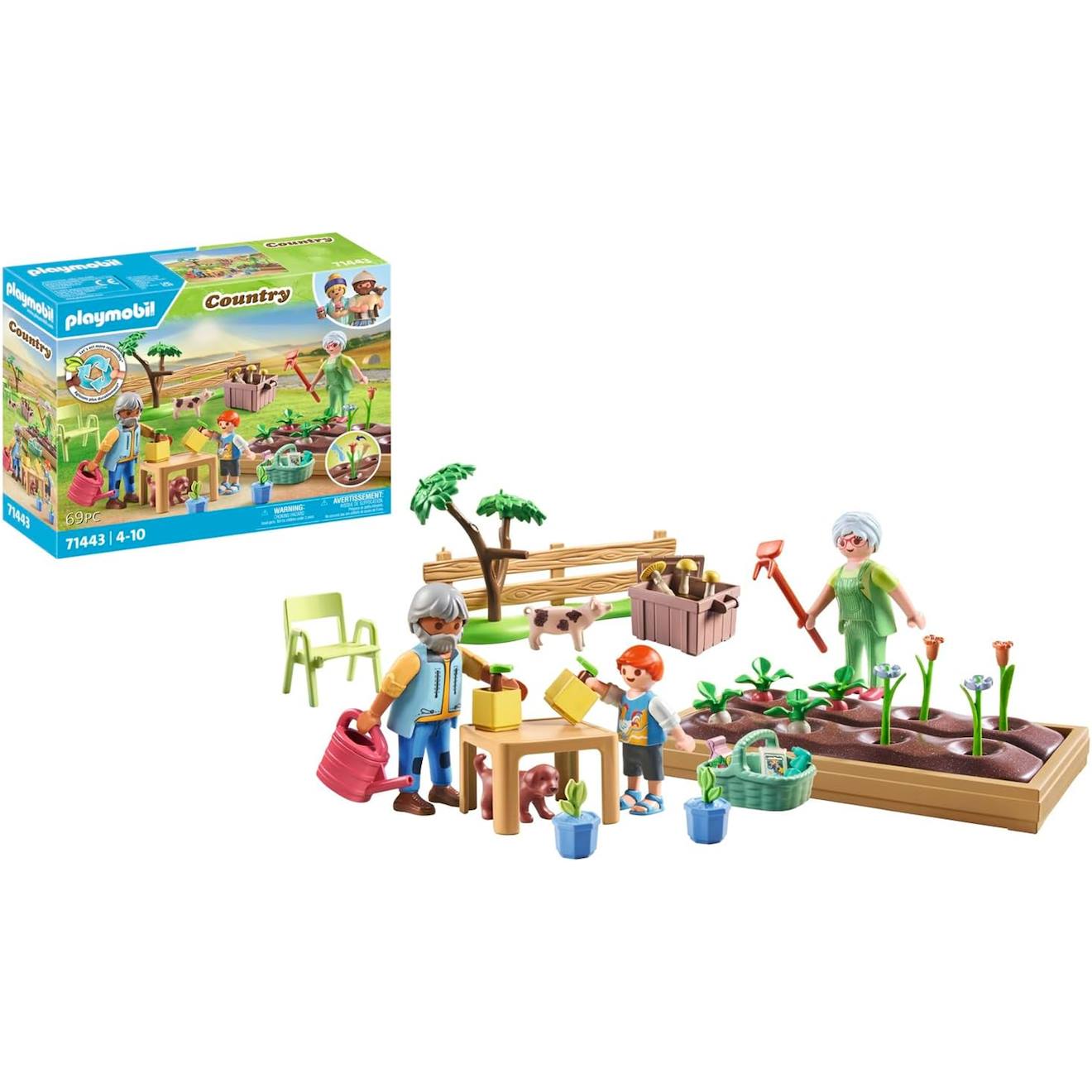 Grands-parents et potager - country 71443 multicolore