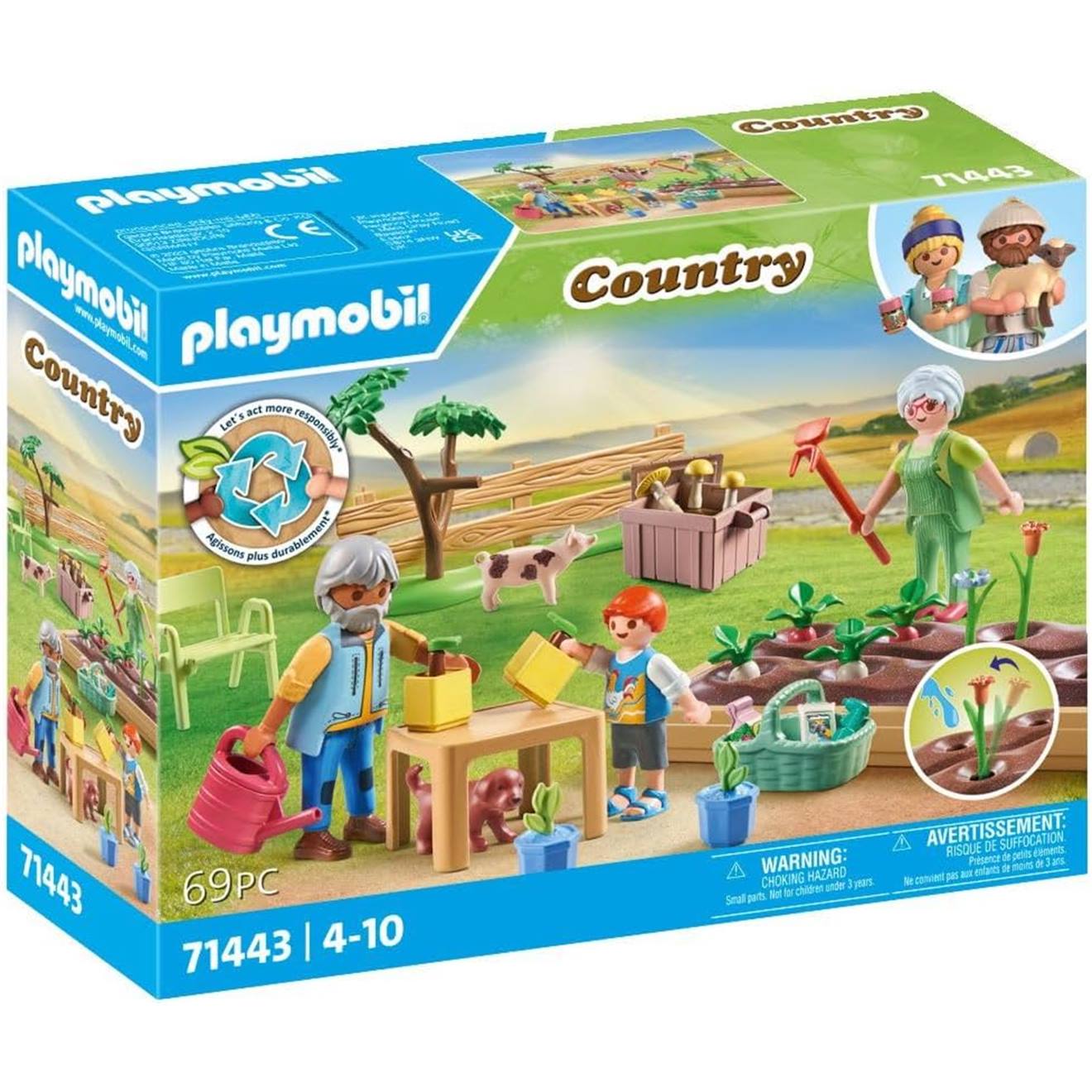 Grands-parents et potager - country 71443 multicolore