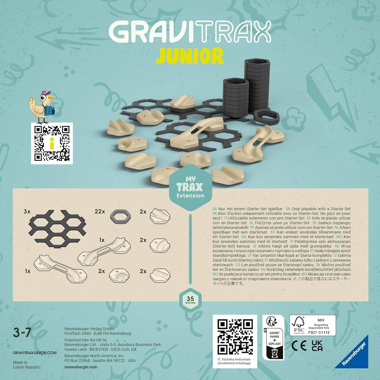 Gravitrax junior - circuit de billes - jeu de construction créatif multicolore