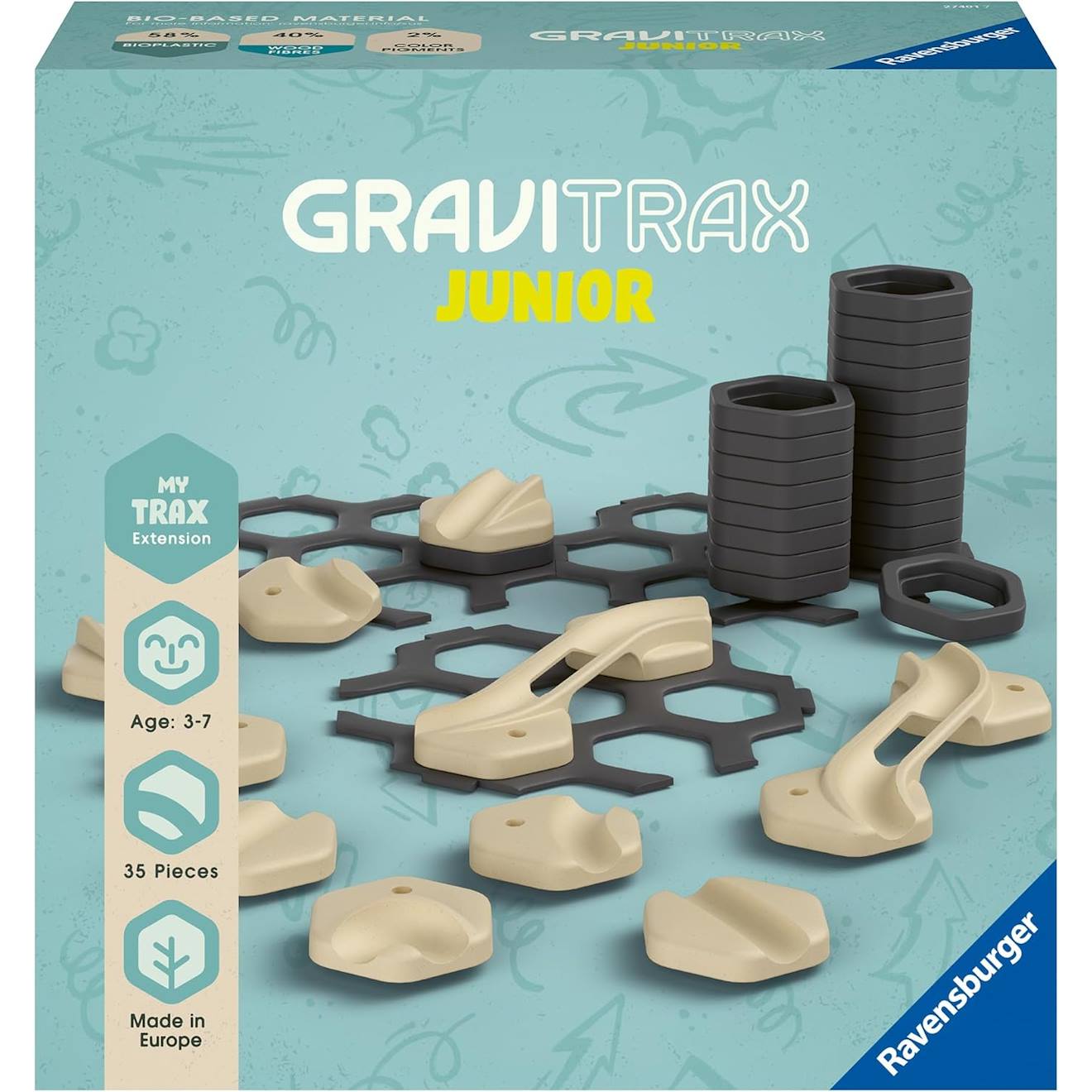 Gravitrax junior - circuit de billes - jeu de construction créatif multicolore
