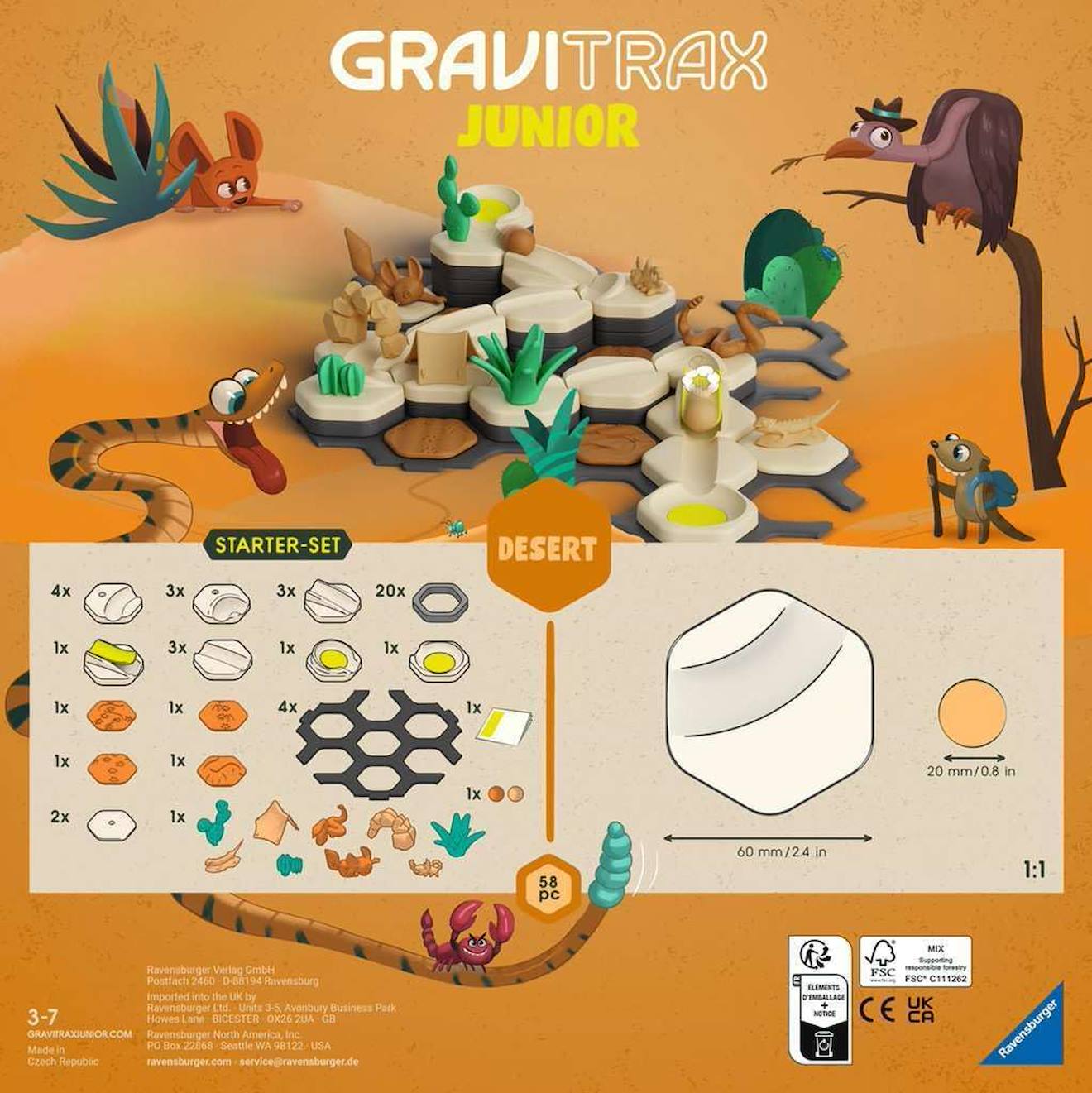 Gravitrax junior starter set - désert orange