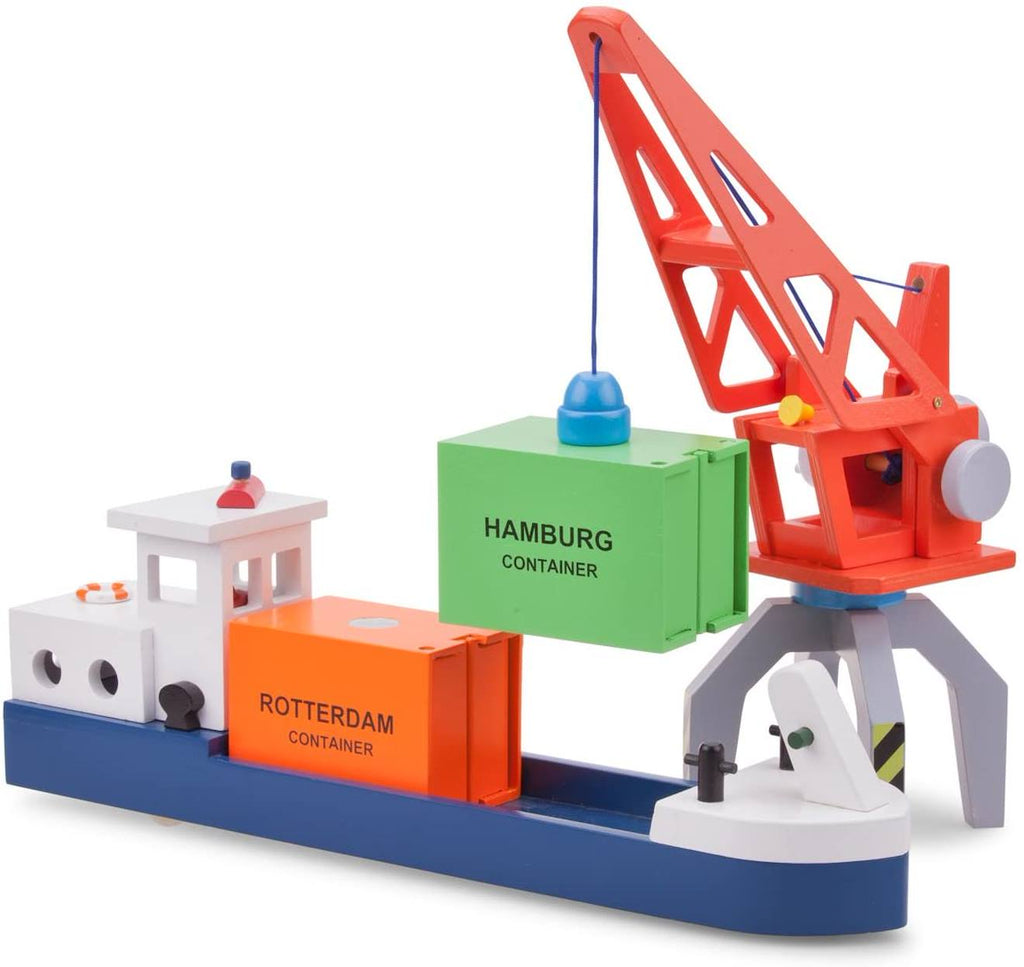 Grue portuaire rouge