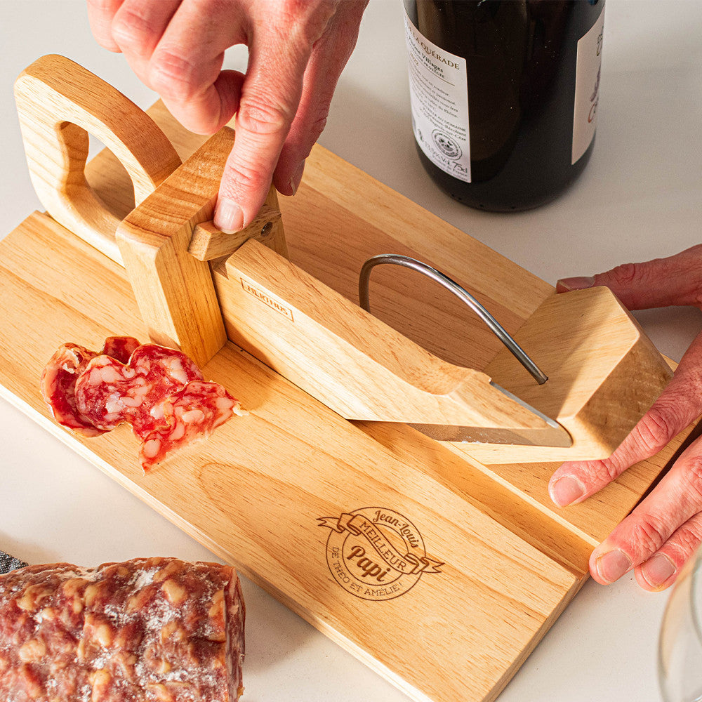 Guillotine à Saucisson Papy à Personnaliser - Guillotine à Saucisson CadoMaestro