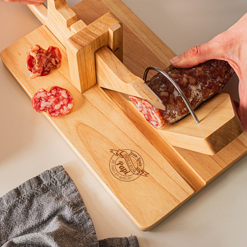 Guillotine à Saucisson Papy à Personnaliser - Guillotine à Saucisson