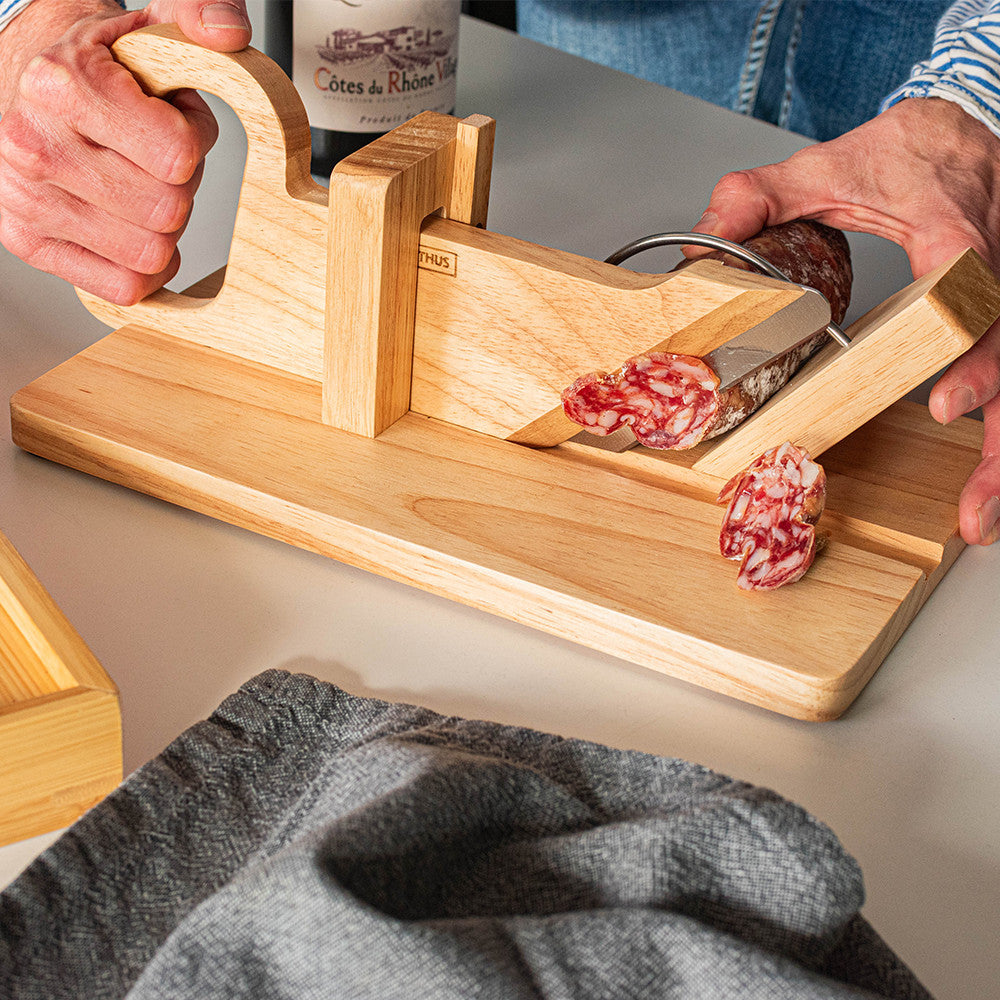 Guillotine à Saucisson en Bois Massif - Guillotine à Saucisson