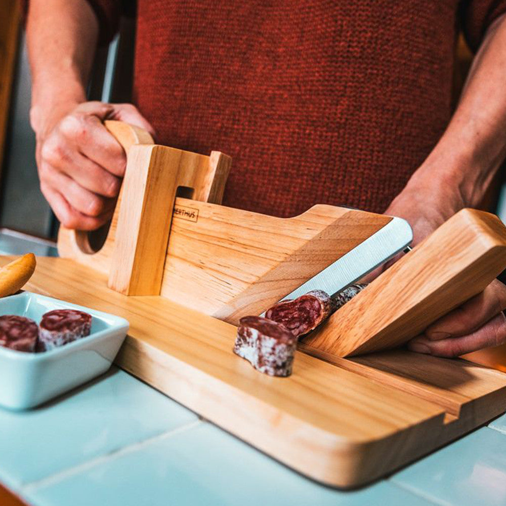 Guillotine à Saucisson en Bois Massif - Guillotine à Saucisson