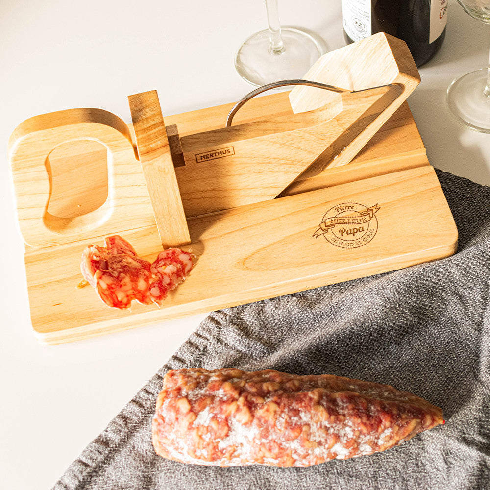 Guillotine à Saucisson Papa à Personnaliser - Guillotine à Saucisson CadoMaestro