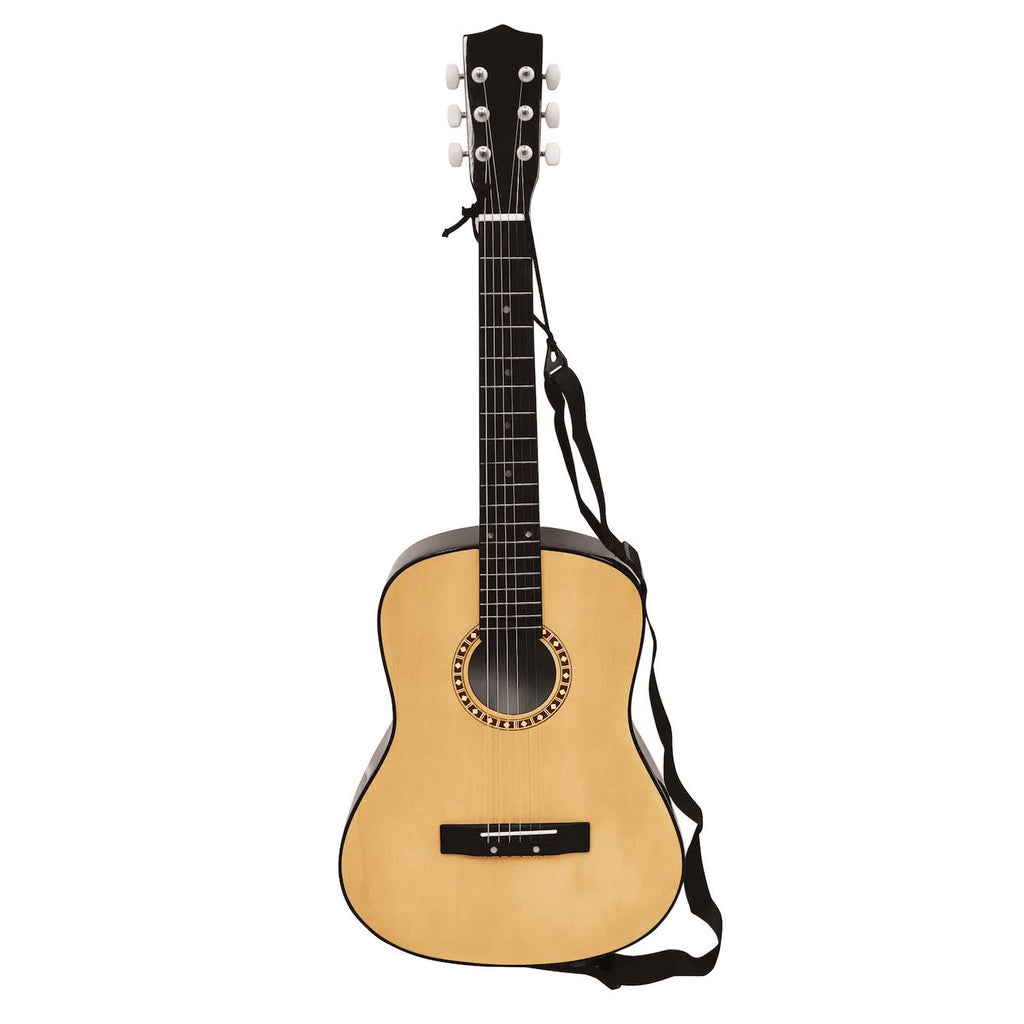 Guitare acoustique en bois avec housse de transport beige
