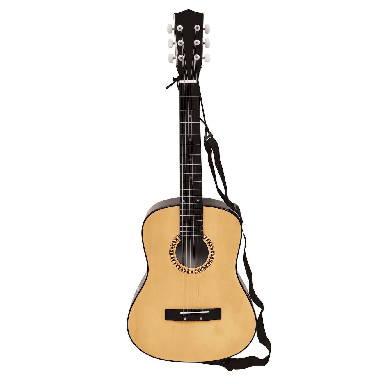 Guitare acoustique en bois avec housse de transport beige