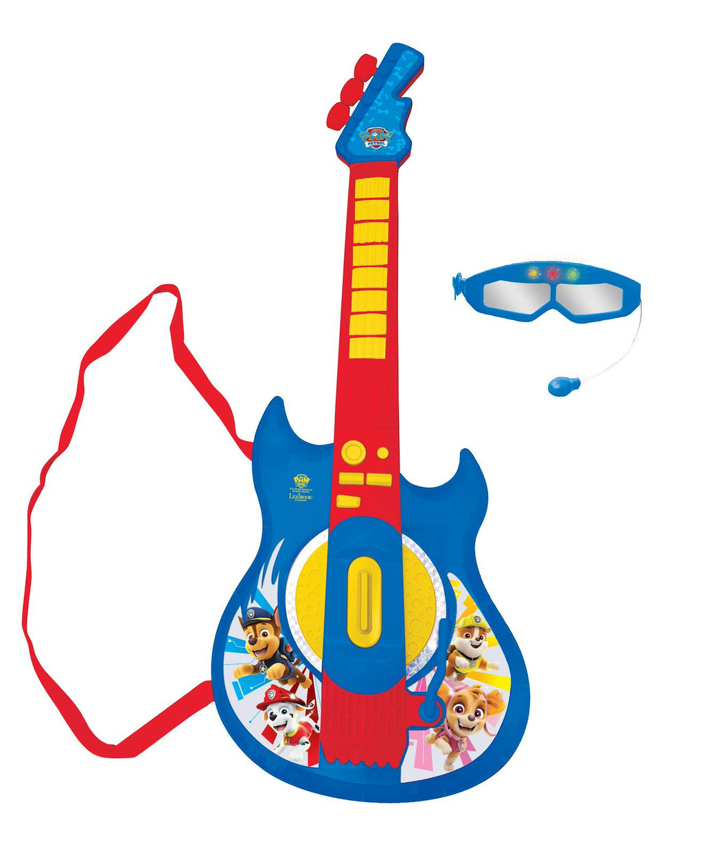 Guitare électronique lumineuse avec lunettes et micro Pat'Patrouille bleu