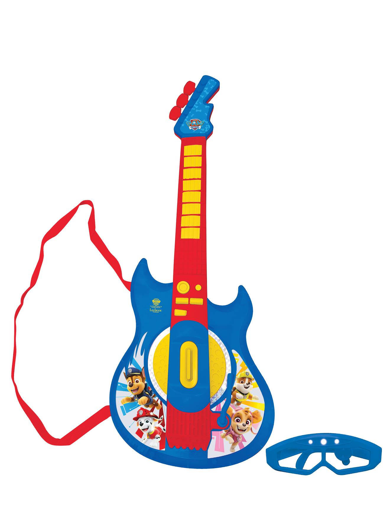 Guitare électronique lumineuse avec lunettes et micro Pat'Patrouille bleu