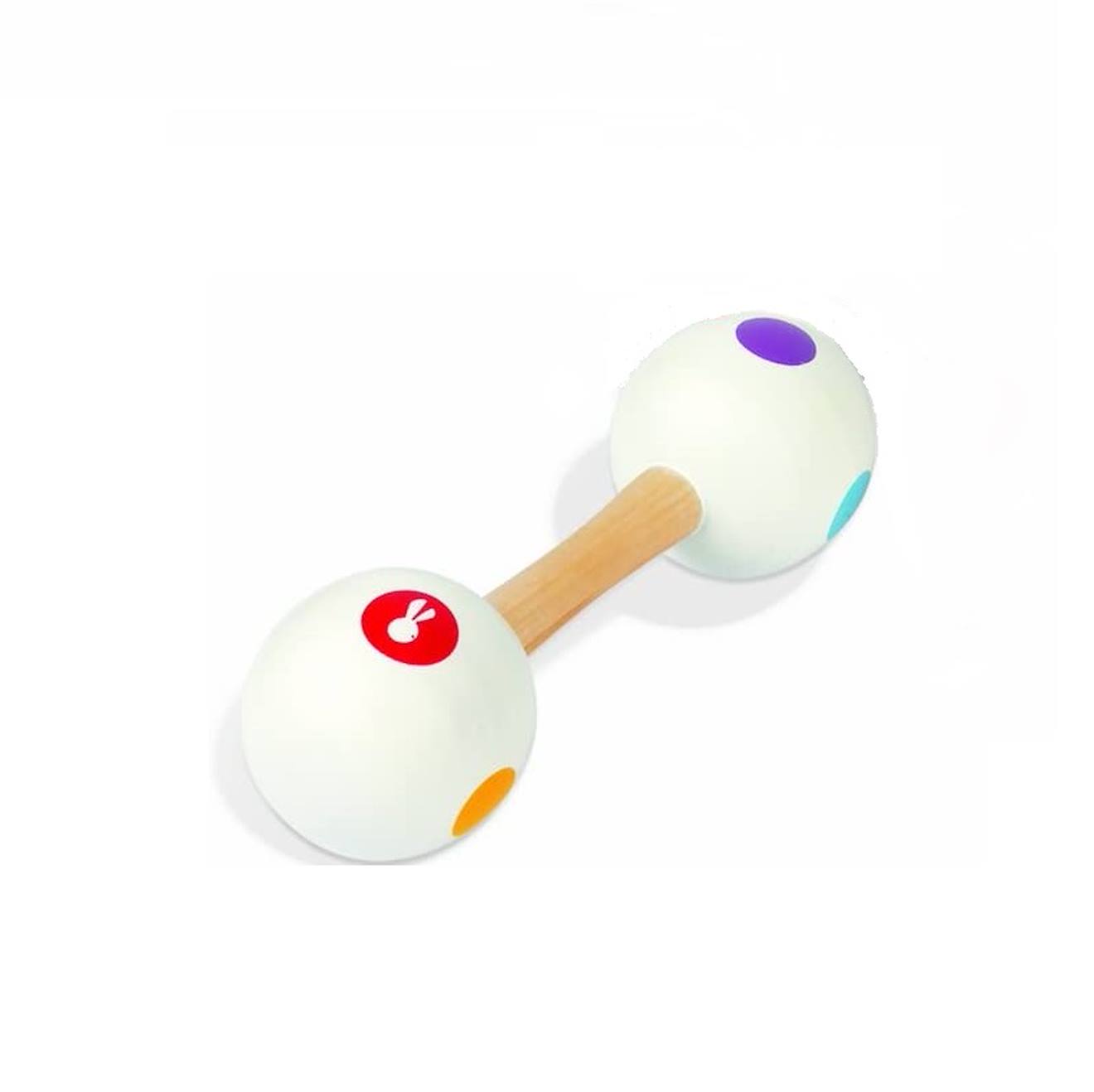 Haltère maracas confetti blanc