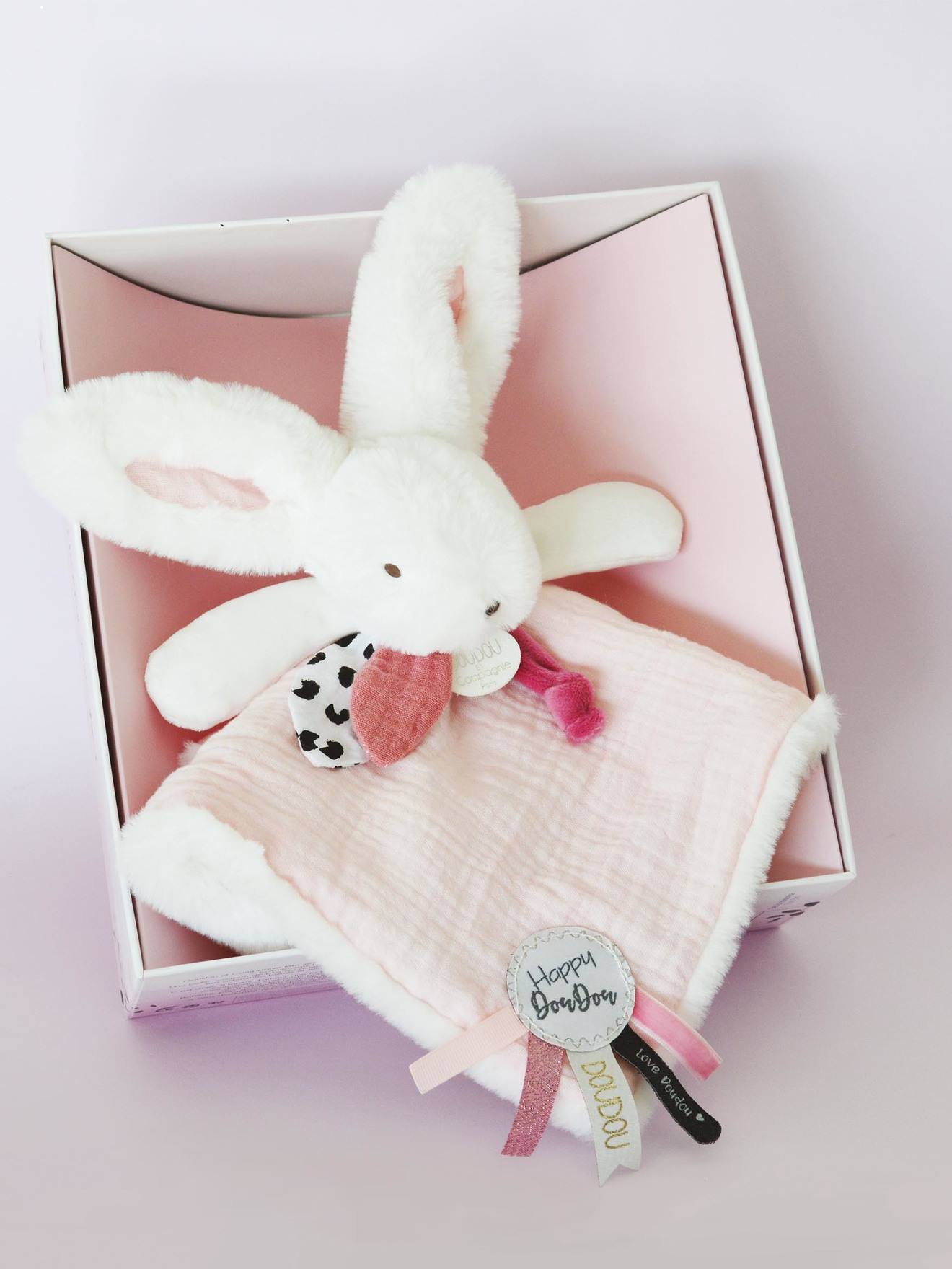 Happy doudou lange 25cm blush rose pâle