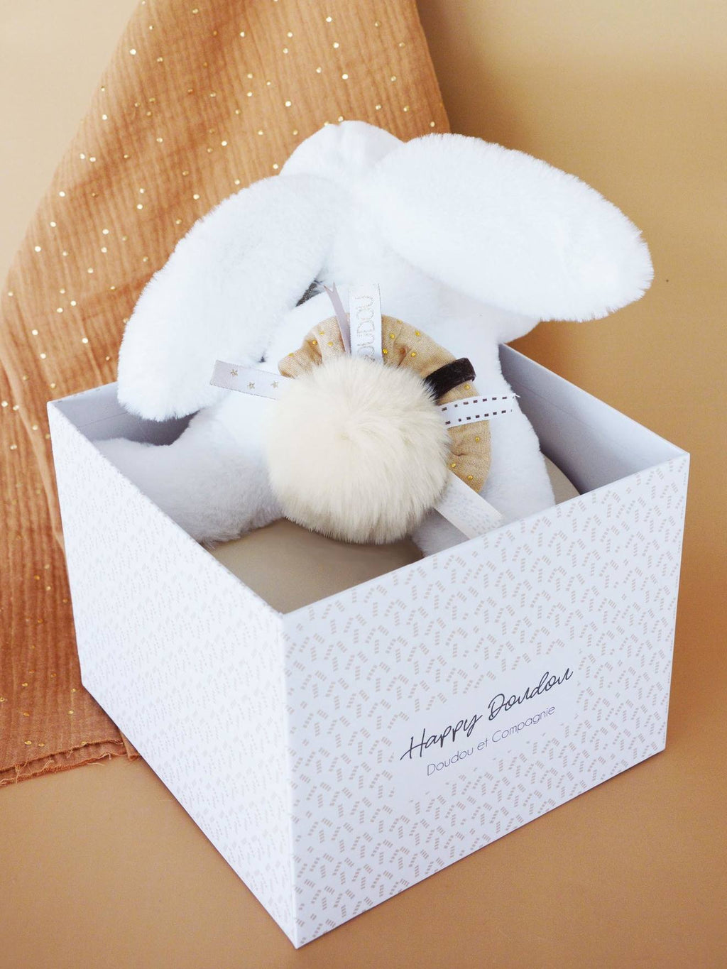 Happy doudou pantin 25cm beige