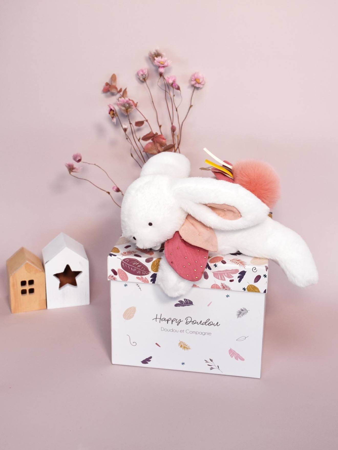 Happy doudou pantin 25cm bois de rose