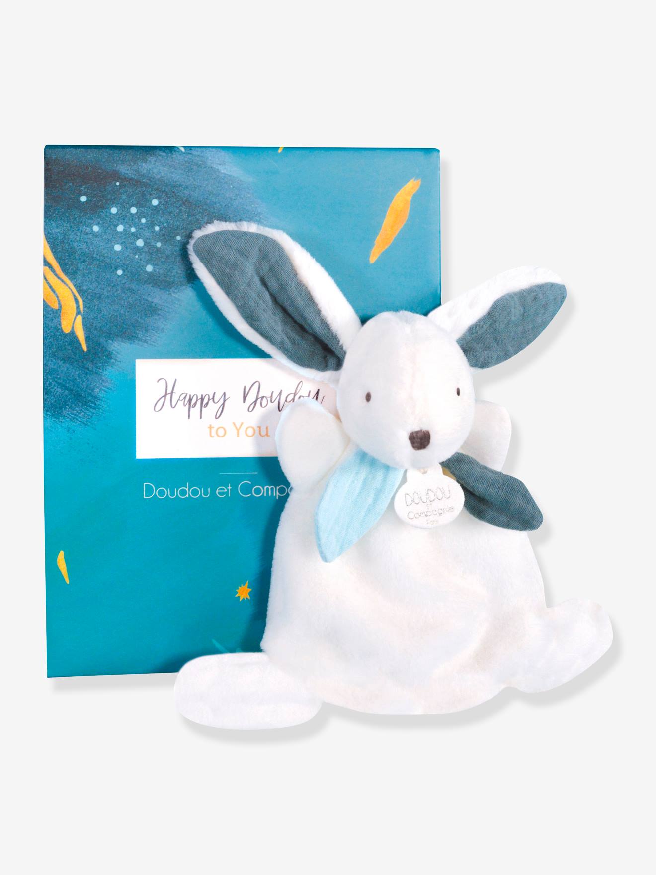 Happy doudou plat 17cm pop bleu