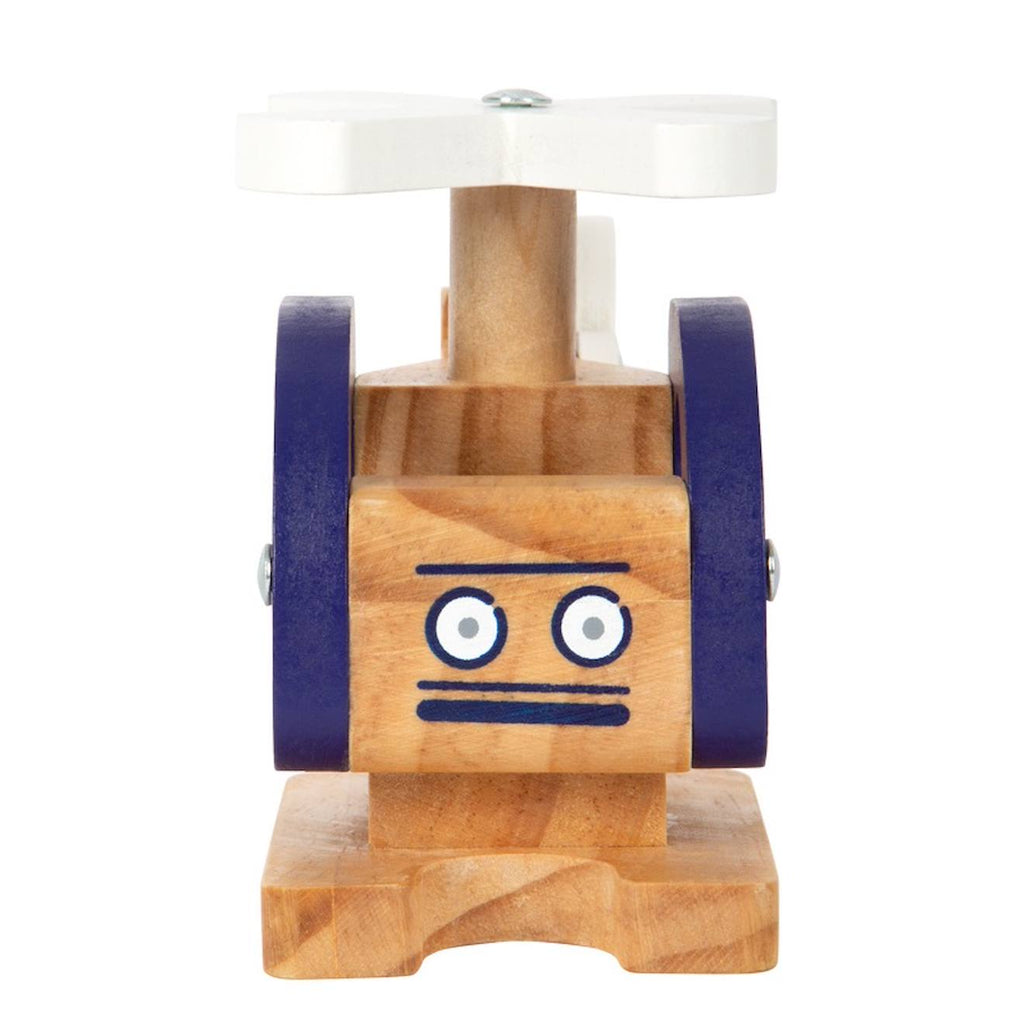 Hélicoptère en bois bleu