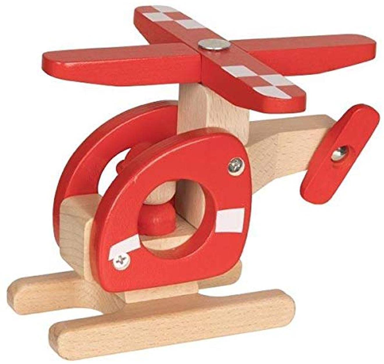 Hélicoptère en bois rouge rouge