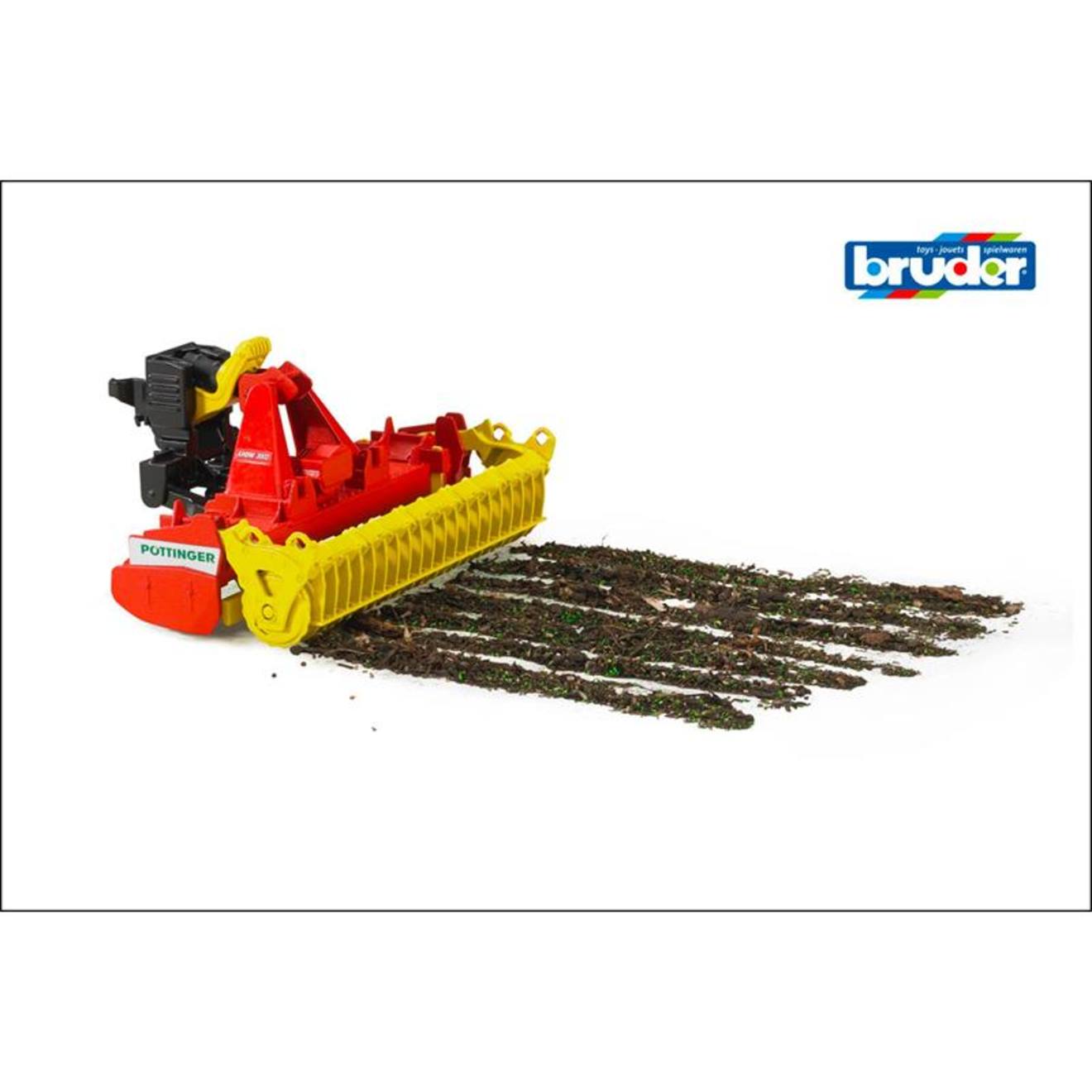 Herse rotative pöttinger lion 3002 rouge et jaune