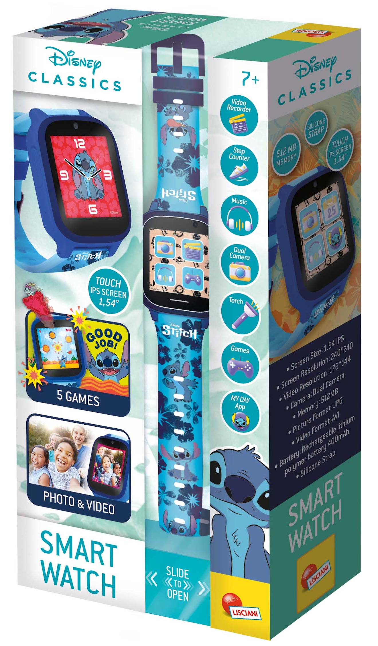 Hi tech montre éducative Stitch 5 jeux interactifs multicolore