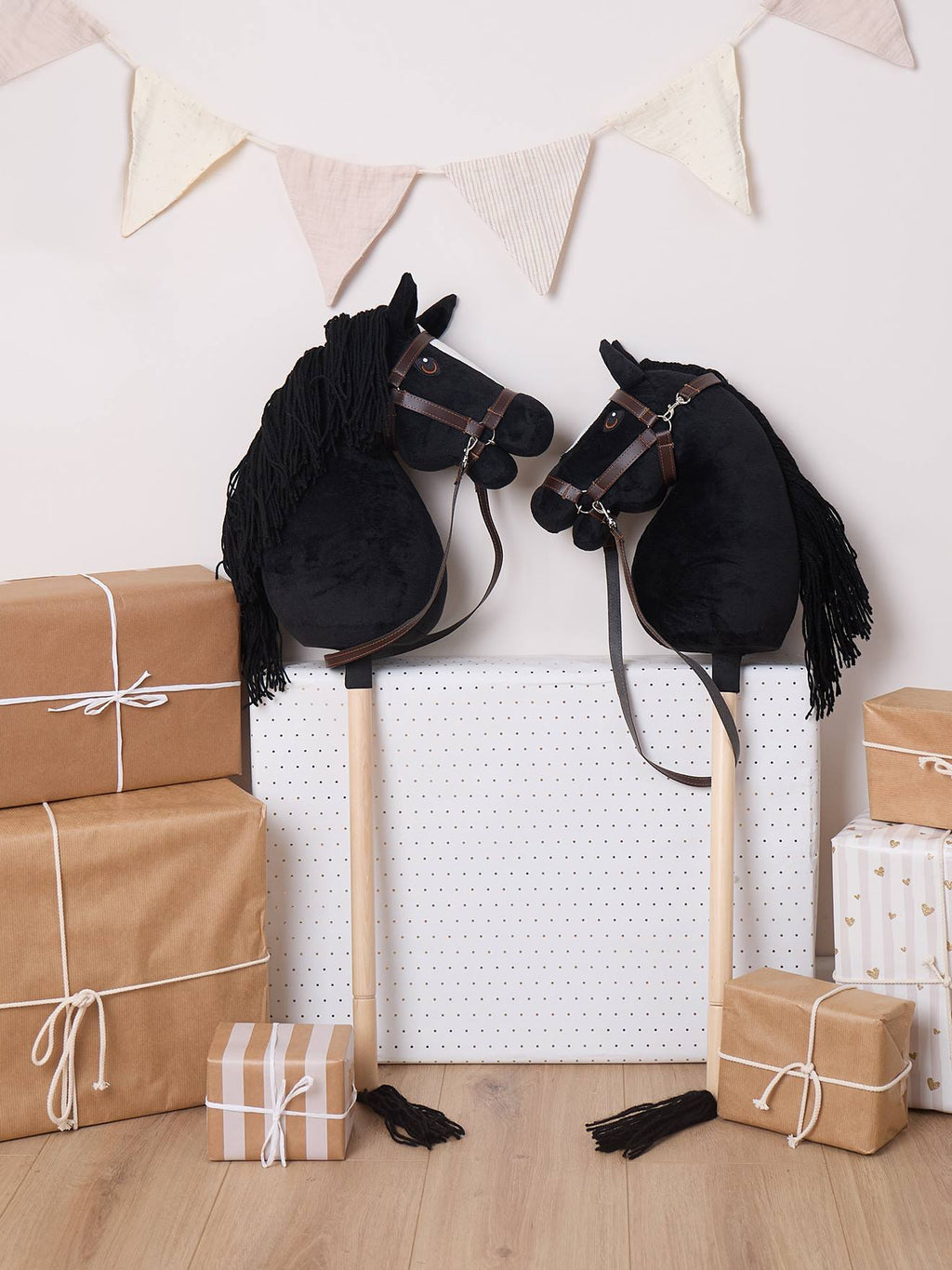 Hobby horse - cheval bâton taille s noir