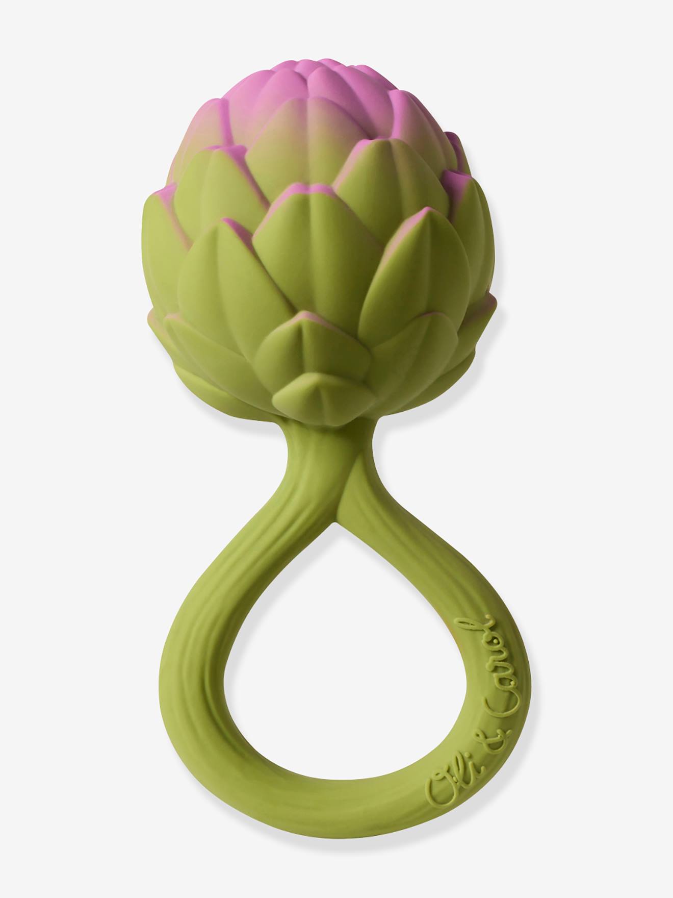 Hochet anneau de dentition artichaut - vert