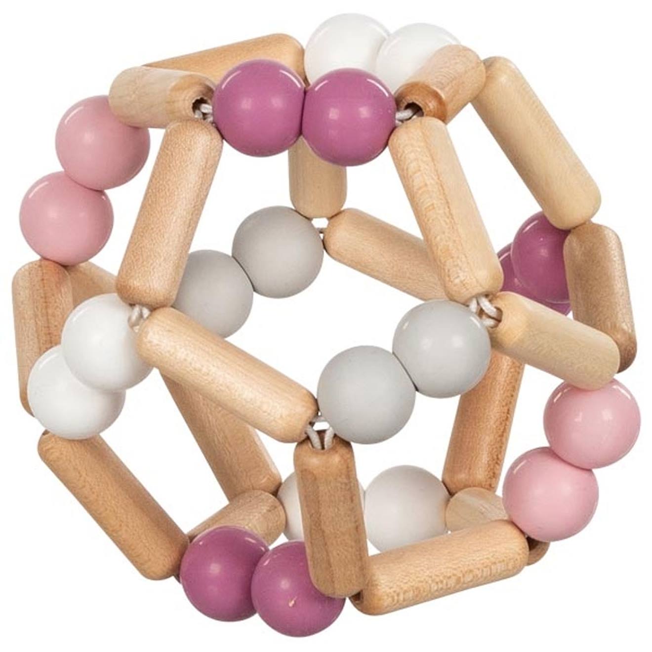 Hochet balle flexible en bois rose